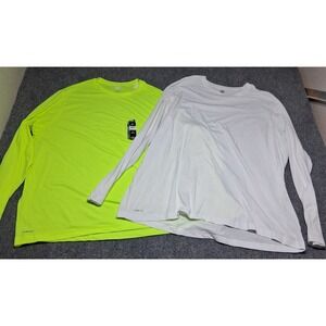 Athletic Works Neon Yellow/White Long Sleeve Moisture Wicking DriWorks‎ Size 3XL